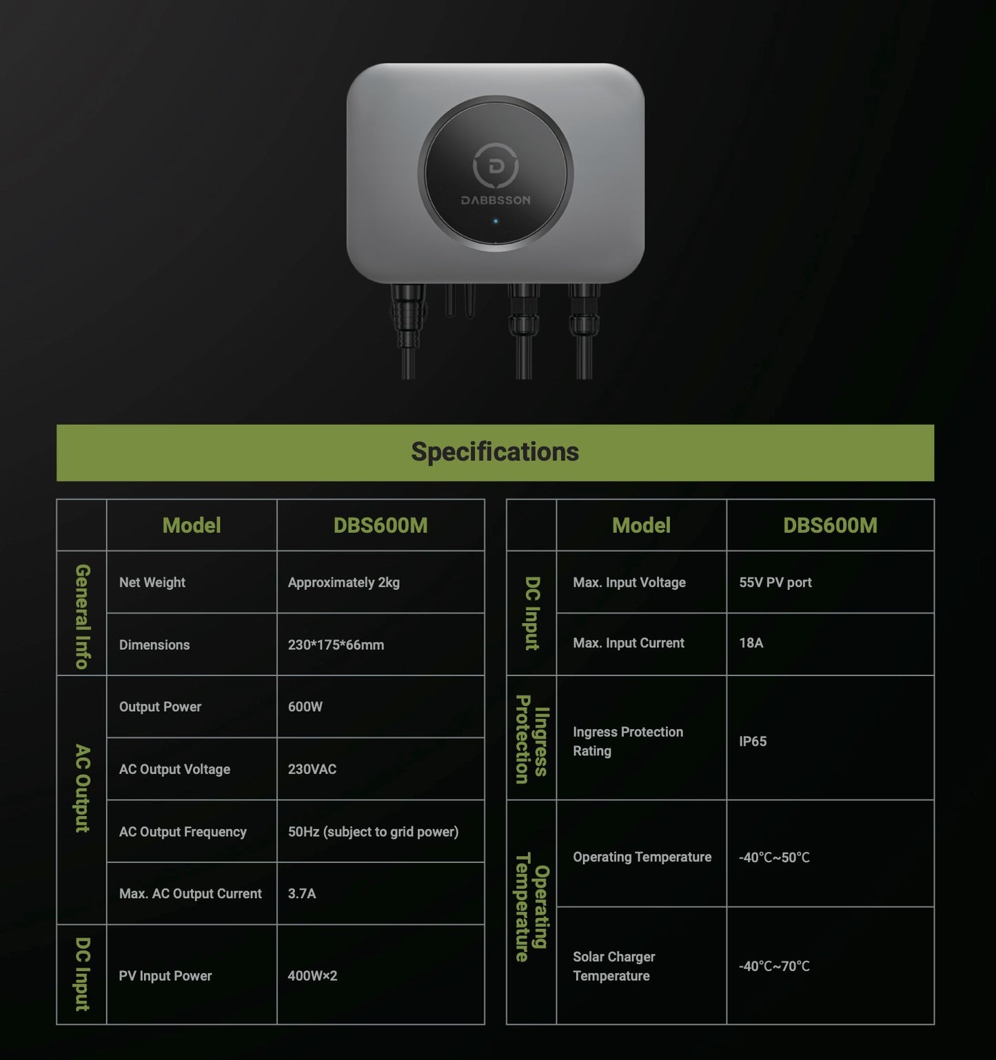 DBS600M Balcony Solar System